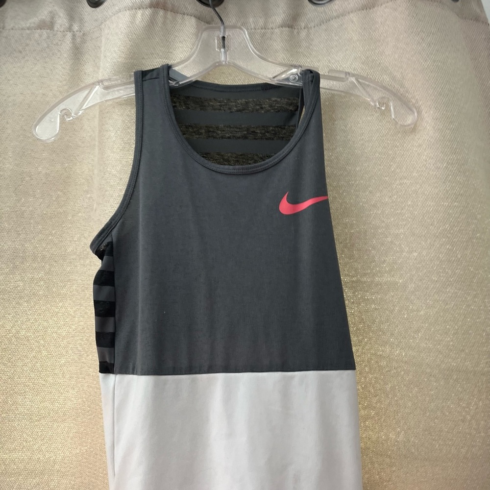 NIKE grey and white sports top